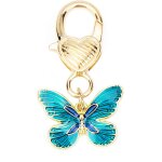 Kal - porte - cls avec pendentif papillon bleu, cadeau d'anniversaire pour amis, porte - cls de voiture, ...