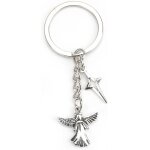 Kal - porte - cls personnalis avec pendentif ange et etoile, cadeau pour femme, cadeau d'anniversaire, ...