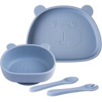 Kal - set vaisselle pour bb silicone avec ventouse, 4 pices, set repas pour enfants, inclus anti - ...