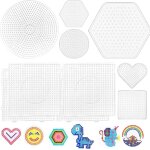Kalanka - 10 pices ensemble de planche de perles, kit perles a repasser, plaque perle a repasser, support ...