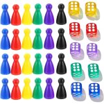 Kalanka - 10 pices jeu de ds et 24 pions, cubes de jeu, acrylique, jeu de ds, jeu de table (couleur) ...