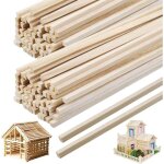 Kalanka - 100 pi�ces batonnet en bois stick, carr�s en bambou nature, poli lisse, baguettes bois rectangulaire ...