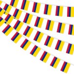 Kalanka - 10m guirlande drapeau colombie, 1pcs banderole drapeau colombien, 30 petit drapeau de la colombie ...