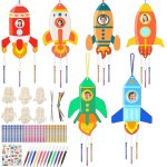 Kalanka - 110 pcs carillon à vent bricolage enfant set avec 12 pcs fusées en bois, carillon a vent exterieur ... Kalanka - 110 pcs carillon à vent bricolage enfant set avec 12 pcs fusées en bois, carillon a vent exterieur ...