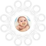 Kalanka - 12 pcs attache tetine silicone, transparent attache tetine mam, adaptateur attache de sucette, ...