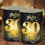 Kalanka - lot de 12 photophores dcoratifs pour 30 ans - dcoration d'anniversaire pour femme - bougies ...