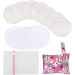 Kalanka - 14pcs coussinets d'allaitement lavables, rutilisable bambou bio coussinets d'allaitement avec ...