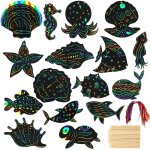 Kalanka - ® lot de 16 feuilles d'animaux marins à gratter pour enfants - papier à gratter arc - en - ... Kalanka - ® lot de 16 feuilles d'animaux marins à gratter pour enfants - papier à gratter arc - en - ...