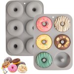 Kalanka - lot de 2 moules a beignets en silicone de qualit alimentaire pour 6 donuts lfgb - antiadhsifs ...