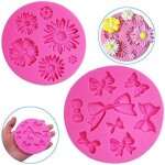 Kalanka - lot de 2 moules dcoratifs en silicone en forme de fleur de chrysanthme et n?ud papillon pour ...