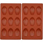 Kalanka - lot de 2 moule madeleine silicone, antiadhsifs moule a madeleine, moule antiadhsif forme ...