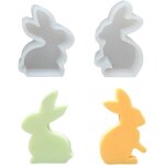 Kalanka - lot de 2 moules en silicone en forme de lapin de pques pour pques, pques, lapin de pques, ...