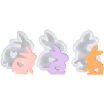 Kalanka - lot de 2 moules en silicone en forme de lapin de pques - pour pques, pques, lapin de pques ...