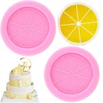 Kalanka - lot de 2 moules en silicone en forme de tranche de citron pour décoration de gâteaux, bonbons, ... Kalanka - lot de 2 moules en silicone en forme de tranche de citron pour décoration de gâteaux, bonbons, ...