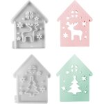 Kalanka - lot de 2 moules en silicone - maison - avec fentre et maison - en rsine epoxy - pour nol, ...