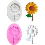 Kalanka - lot de 2 moules en silicone motif tournesol rose et gris - kalanka