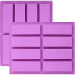 Kalanka - 2 pcs moule barre de crales silicone, moule silicone rectangulaire 8 cavits, moule silicone ...