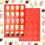Kalanka - 2 pcs moule a madeleine en silicone moule mini madeleine 20 cavits moule madeleine silicone ...