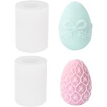 Kalanka - 2 pcs oeufs de pques moule en silicone bougies, moule en silicone pour lapin de pques, moule ...
