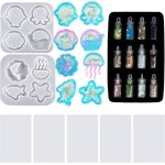 Kalanka - 2 pcs rsine shaker moules, moules en silicone shaker de coquillages et mduses moules en rsine ...