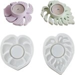Kalanka - 2 pcs tortue dorsale feuille moule a bougie epoxy rsine porte - bougie moules pour aromathrapie ...