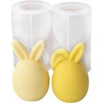 Kalanka - 2 pices bricolage bougies moule lapin pques 3d silicone moule cadeaux de pques moule lapin ...