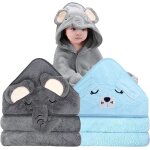 Kalanka - 2 pièces cape de bain bébé a capuche, 80 x 80cm sortie de bain bébé super absorbante, drap ... Kalanka - 2 pièces cape de bain bébé a capuche, 80 x 80cm sortie de bain bébé super absorbante, drap ...