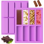 Kalanka - 2 pices moule barre de crales, moule silicone rectangulaire, moules antiadhsifs a 8 cavits, ...