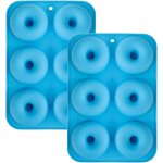 Kalanka - 2 pices moule donuts silicone, moule muffins silicone, 6 cavits beignets antiadhsifs moule, ...