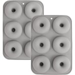Kalanka - 2 pices moule donuts silicone, moule muffins silicone, 6 cavits beignets antiadhsifs moule, ...