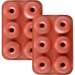 Kalanka - 2 pices moule donuts silicone, moule muffins silicone, 6 cavits beignets antiadhsifs moule, ...