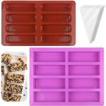 Kalanka - 2 pièces moules en silicone pour barres, 8 cavités rectangulaire, moule financier avec 50 poches ... Kalanka - 2 pièces moules en silicone pour barres, 8 cavités rectangulaire, moule financier avec 50 poches ...