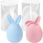 Kalanka - 2 pices moule en silicone lapin de pques, moule a bougie en silicone, moules en 3d en forme ...