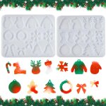 Kalanka - 2 pices moules en silicone thme nol, diy charms pendentif moule de pendentif cratif 14 ...