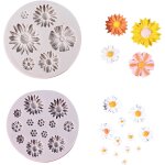 Kalanka - 2 pices moules de tournesol flower resin moule en silicone fleur mini fleur roses fleur de ...
