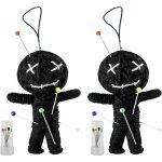Kalanka - lot de 2 poup�es vaudou avec aiguilles, m�dicaments farceurs, cadeau � offrir � vos coll�gues ...