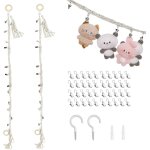 Kalanka - lot de 2 sacs de rangement en corde de coton, 2 m, avec pinces en métal, convient pour accrocher ... Kalanka - lot de 2 sacs de rangement en corde de coton, 2 m, avec pinces en métal, convient pour accrocher ...