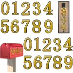 Kalanka - 20 pi�ces 3d num�ros de bo�te aux lettres, 0 - 9 chiffre bo�te aux lettres exterieure dor�s ...