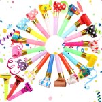 Kalanka - 20 pices sifflet enfant, sifflet anniversaire enfant, trompette enfants, serpentins, photobooth ...