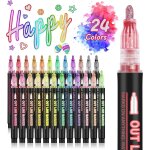 Kalanka - 24 couleurs stylo paillette, feutres paillettes pour fille 4 - 12 ans, marqueur magique pour ...