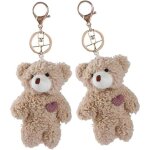 Kalanka - 2pack porte - cl�s en peluche ours brun, breloque pour sac en peluche, porte - cl�s ours en ...