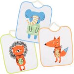Kalanka - lot de 3 bavoirs impermables, 32x36 cm 100% microfibre de polyester bavoirs pour bbs de ...