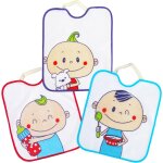 Kalanka - lot de 3 bavoirs imprims impermables, 28x32 cm 100% microfibre de polyester - bavoirs pour ...