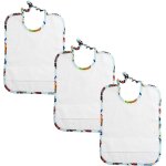 Kalanka - - lot de 3 bavoirs maternels avec elastique matriau eponge blanche de haute qualit avec toile ...