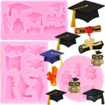 Kalanka - lot de 3 moules en silicone pour diplmes de doctorat en forme de chapeau de doctorat pour ...