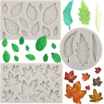 Kalanka - lot de 3 moules en silicone en forme de feuille d'érable pour fondant feuilles de rose feuilles ... Kalanka - lot de 3 moules en silicone en forme de feuille d'érable pour fondant feuilles de rose feuilles ...