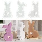 Kalanka - lot de 3 moules en silicone en forme de lapin de pâques 3d pour travaux manuels, cire de soja, ... Kalanka - lot de 3 moules en silicone en forme de lapin de pâques 3d pour travaux manuels, cire de soja, ...