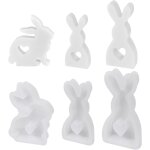 Kalanka - lot de 3 moules en silicone pour pques, lapins de pques, moules en silicone 3d pour bougies, ...