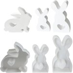 Kalanka - lot de 3 moules en silicone pour pques, lapins de pques, moules en silicone 3d pour pques, ...