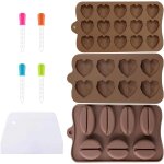 Kalanka - lot de 3 moules en silicone de qualit suprieure - moules en forme de c?ur et de grains de ...